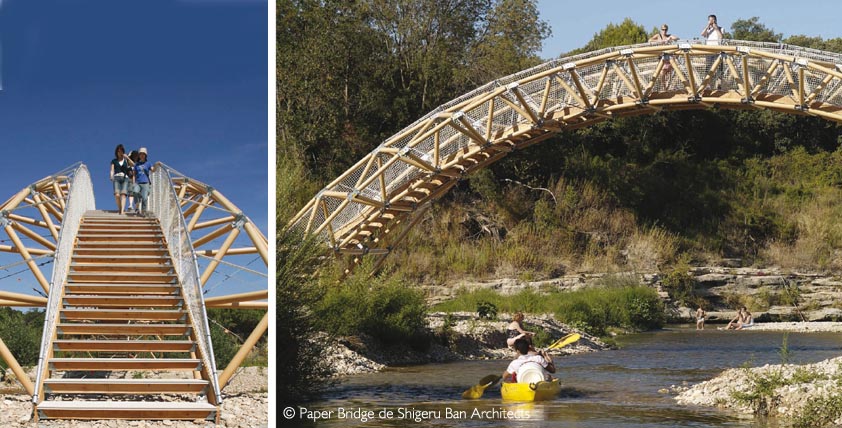 Puente de cartón. Material Sostenible.